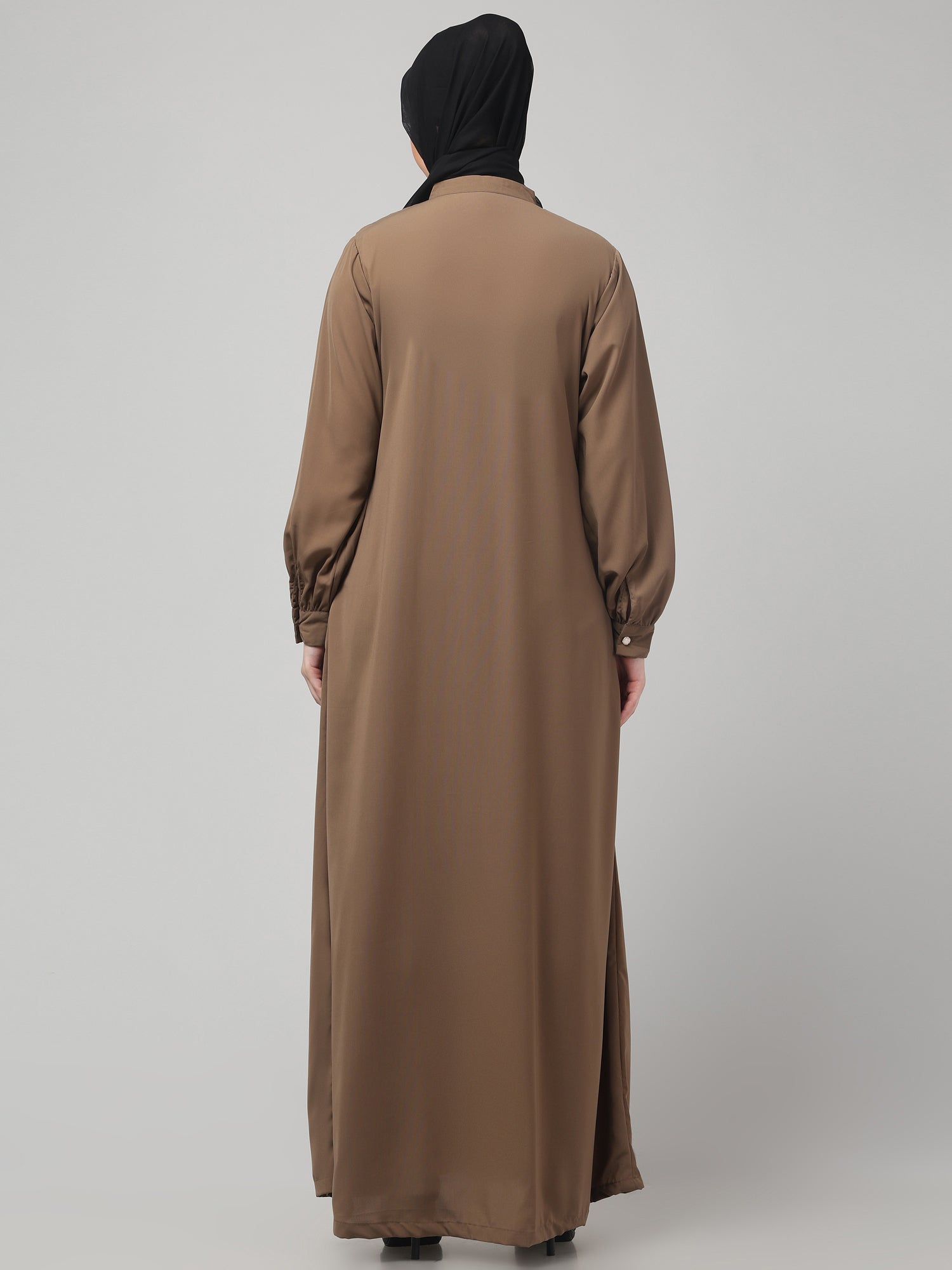 Front-Open Oat Abaya Burqa with Button Detailing