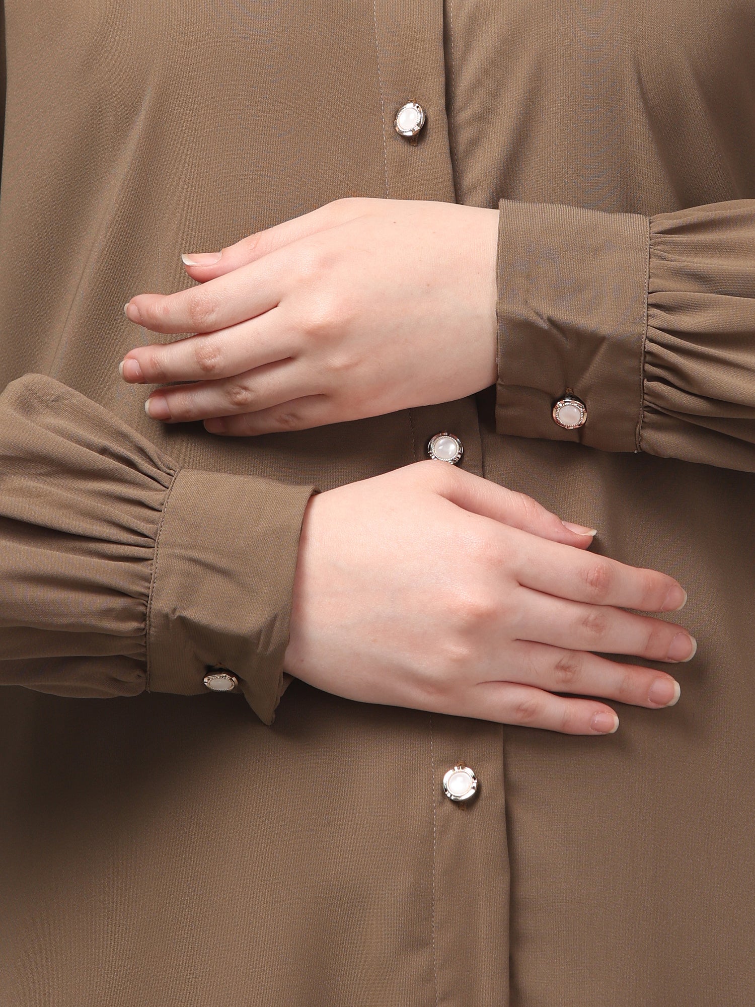 Front-Open Oat Abaya Burqa with Button Detailing