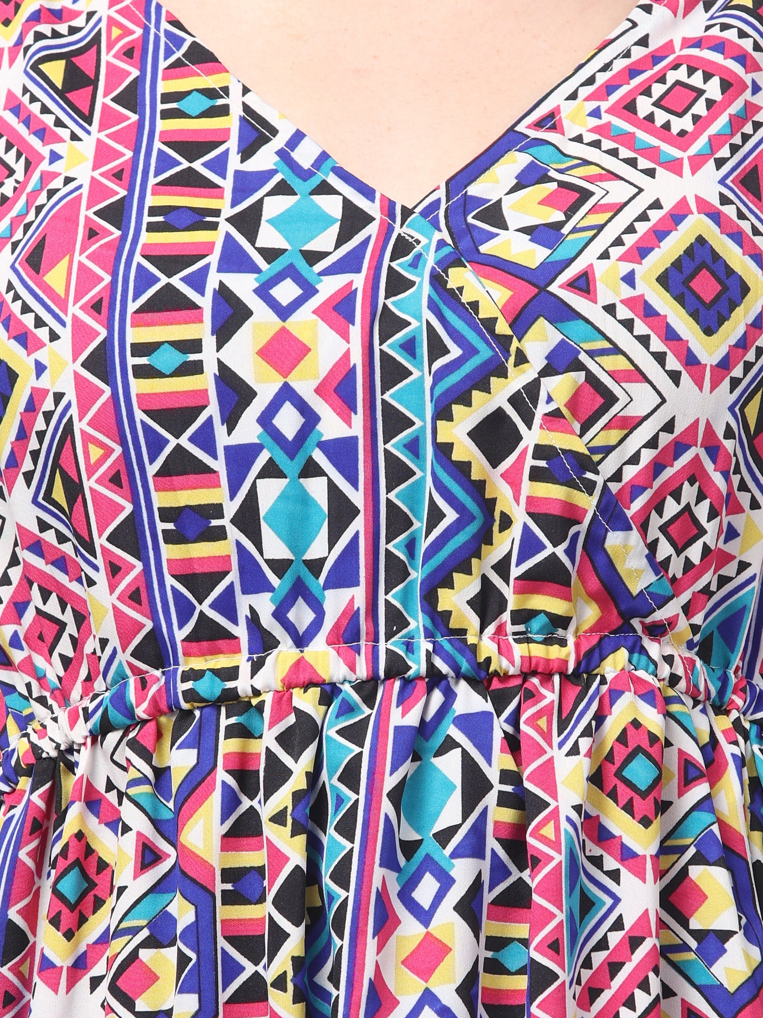Multicolor Printed Half Sleeve Abaya Dress for Women & Girls