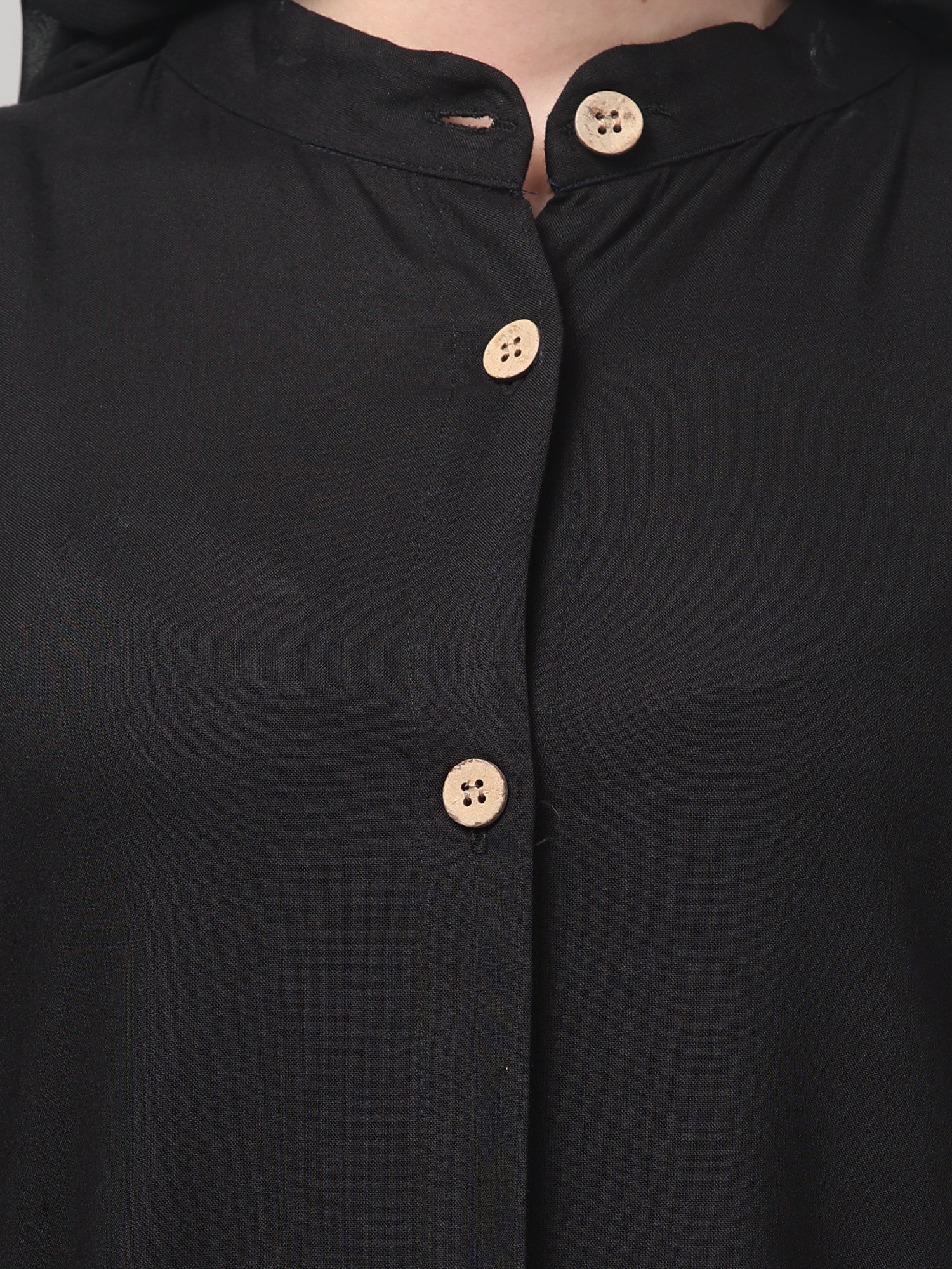 Black Front-Open Women Abaya Burqa