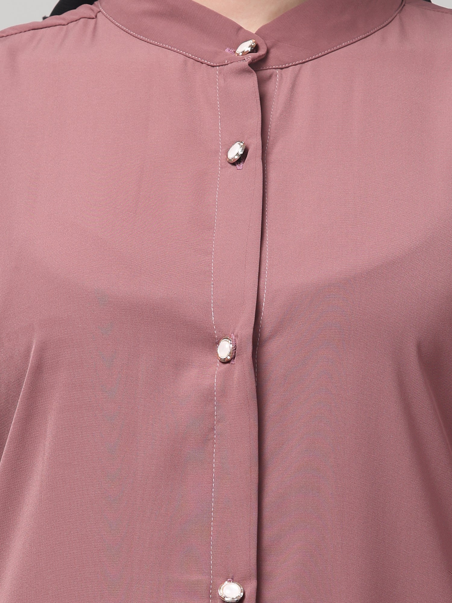 Front-Open Puce Pink Abaya Burqa with Button Detailing