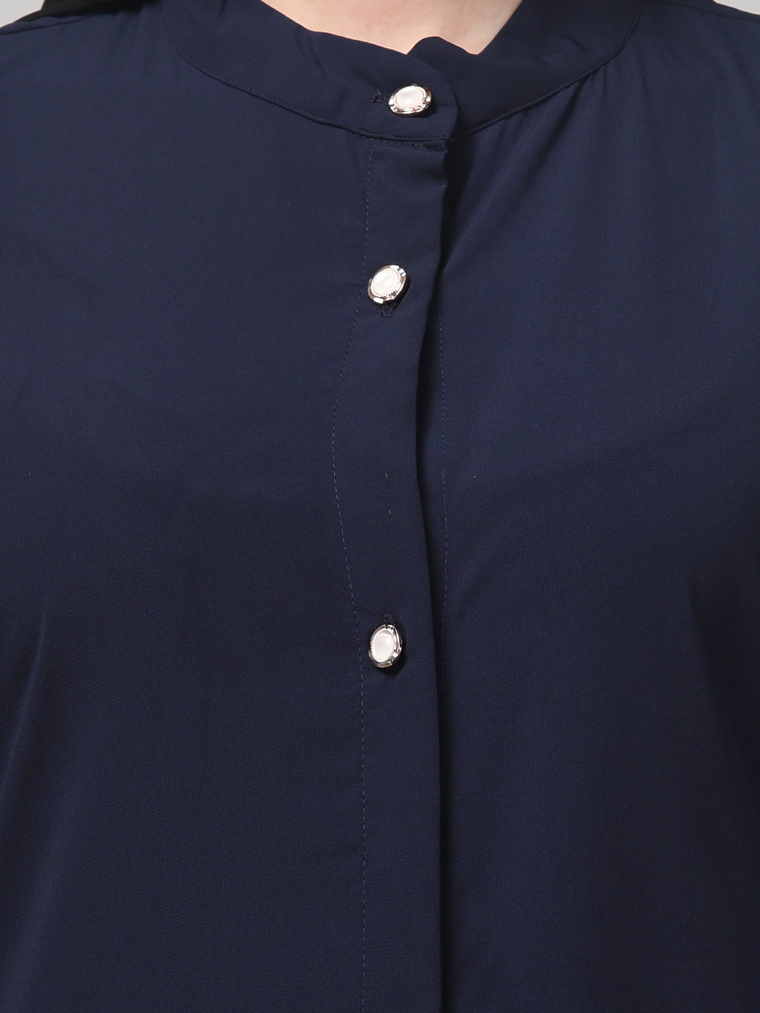 Blue Front Open Abaya Burqa with Button Detailing