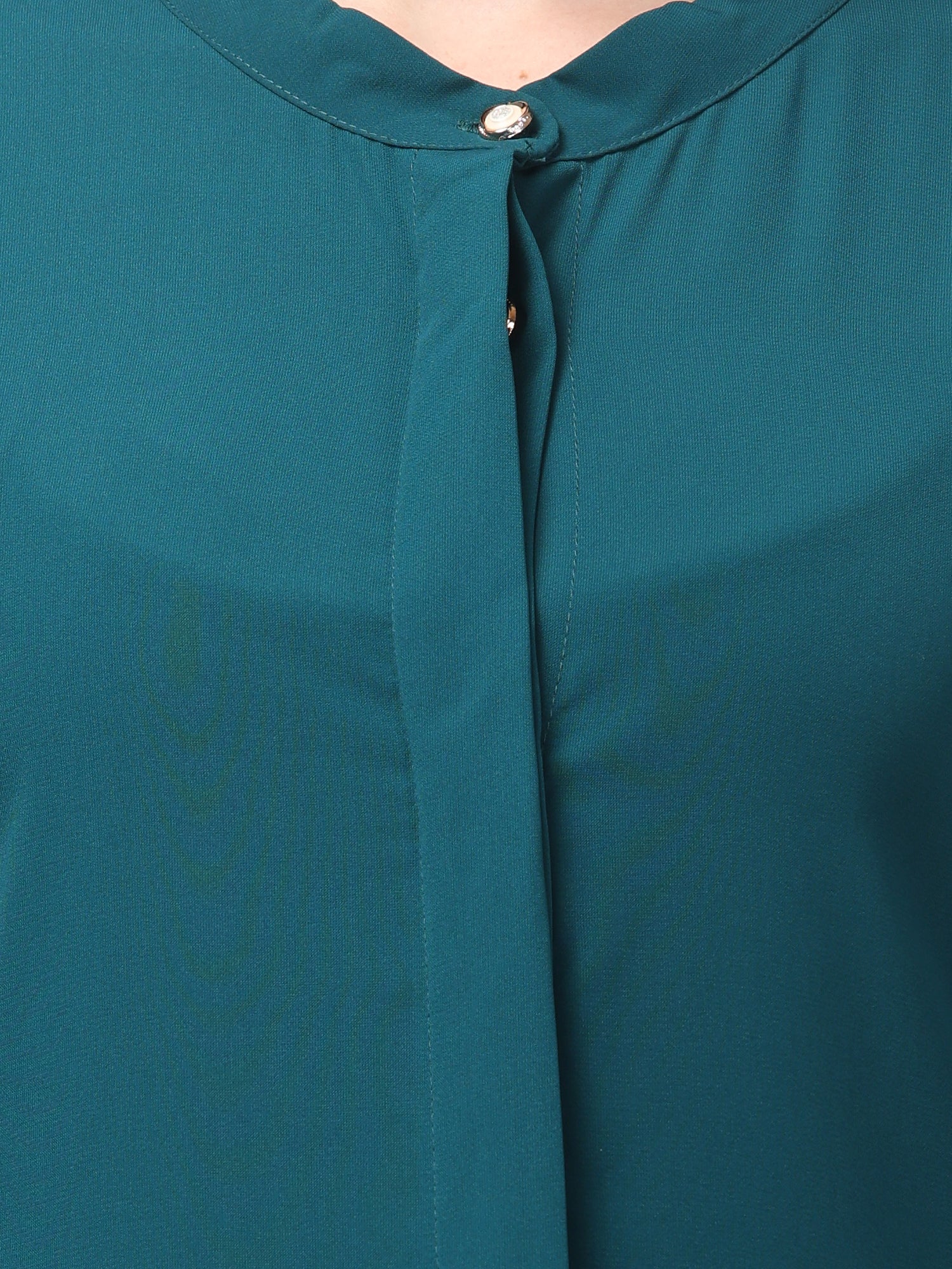 Front Open Bottle Green Nida Matte Abaya for Women