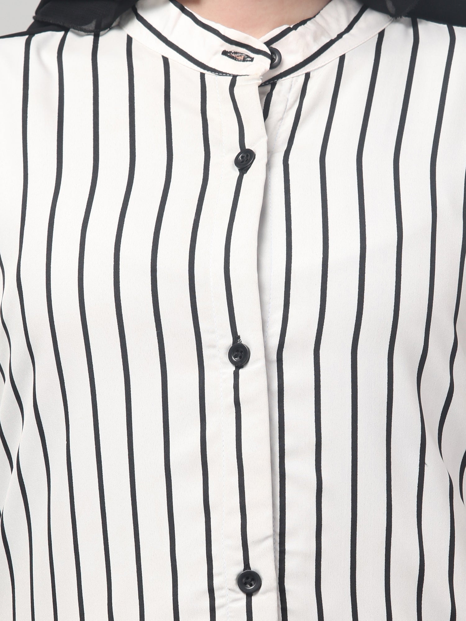 Front Open Black and White Yog Abaya Burqa with Hijab