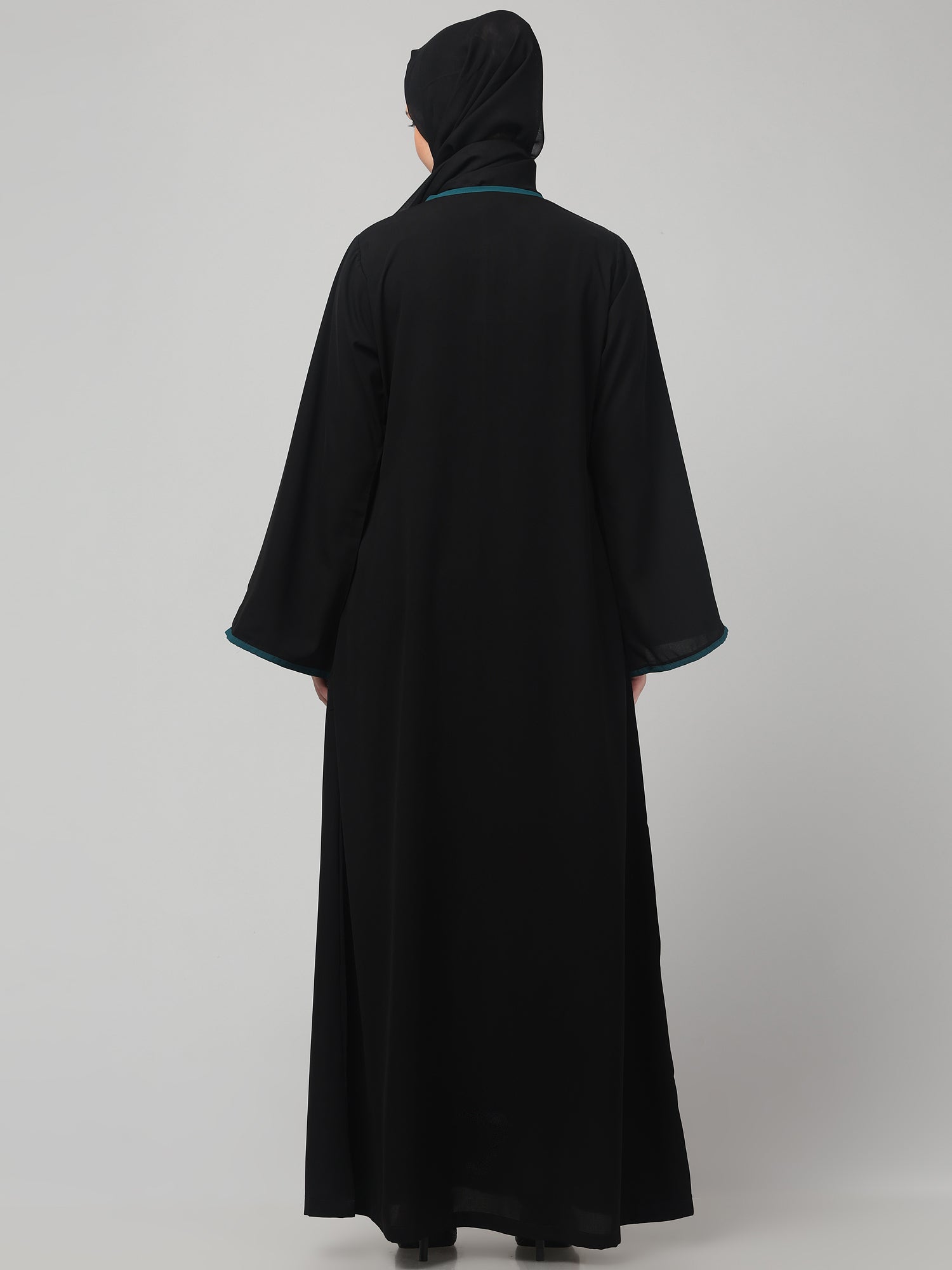 Black Abaya Burqa with Contrast Piping
