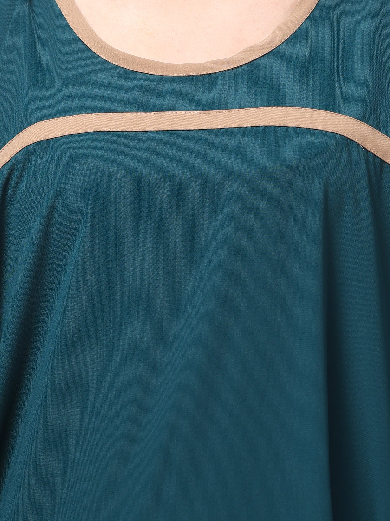 Elegant Bottle Green Kaftan Abaya with Contrast Border