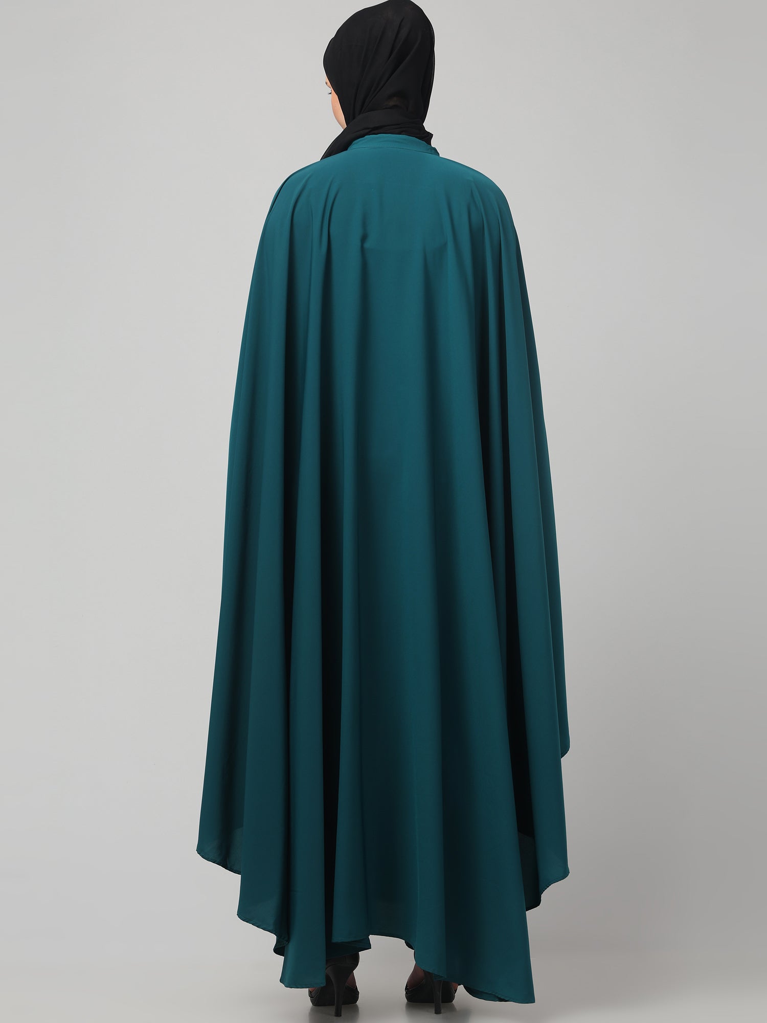 Bottle Green Embroidered Free Size Irani Kaftan Abaya for Women & Girls