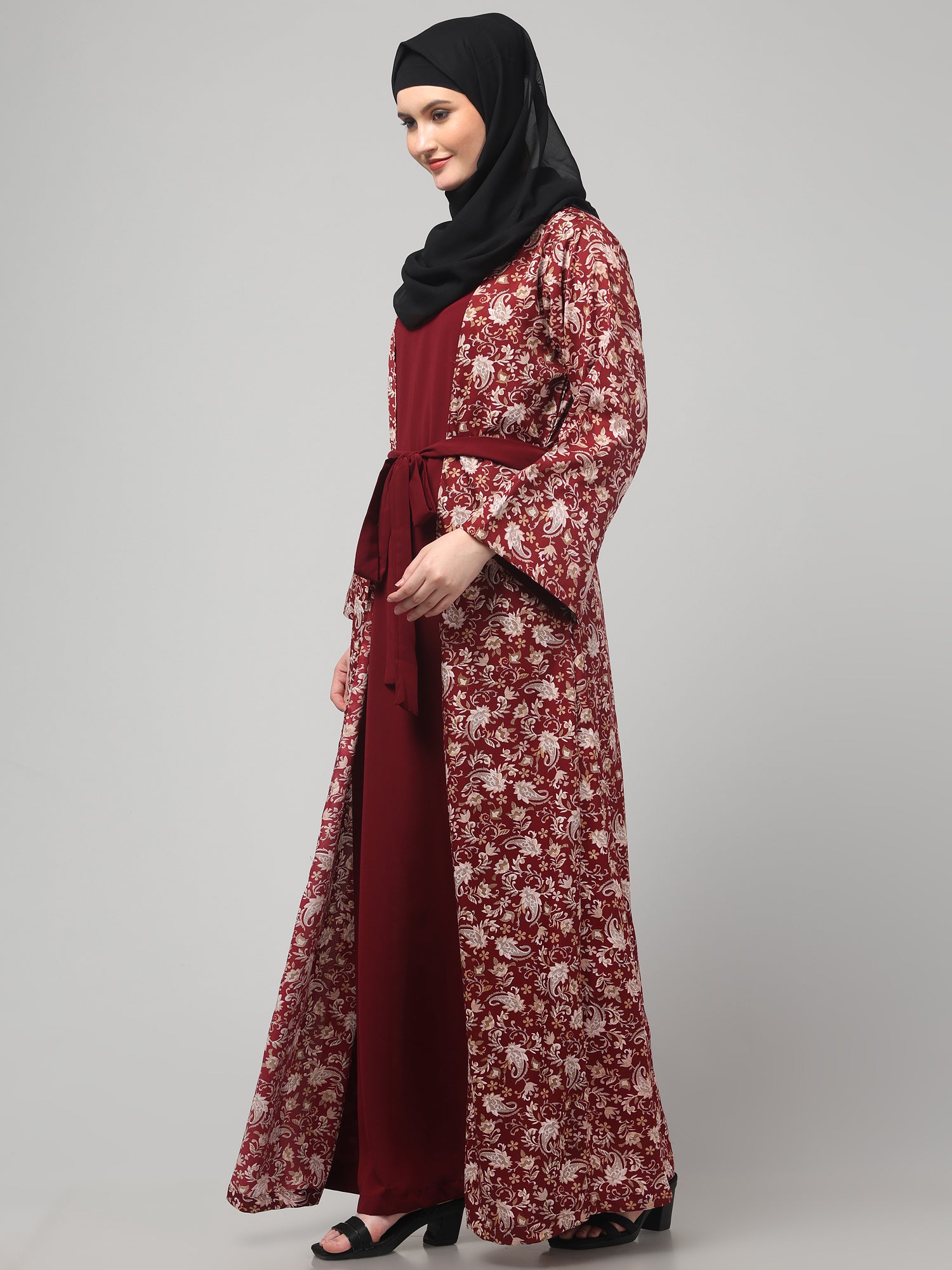 2-Piece Maroon Shrug Set for Women & Girls