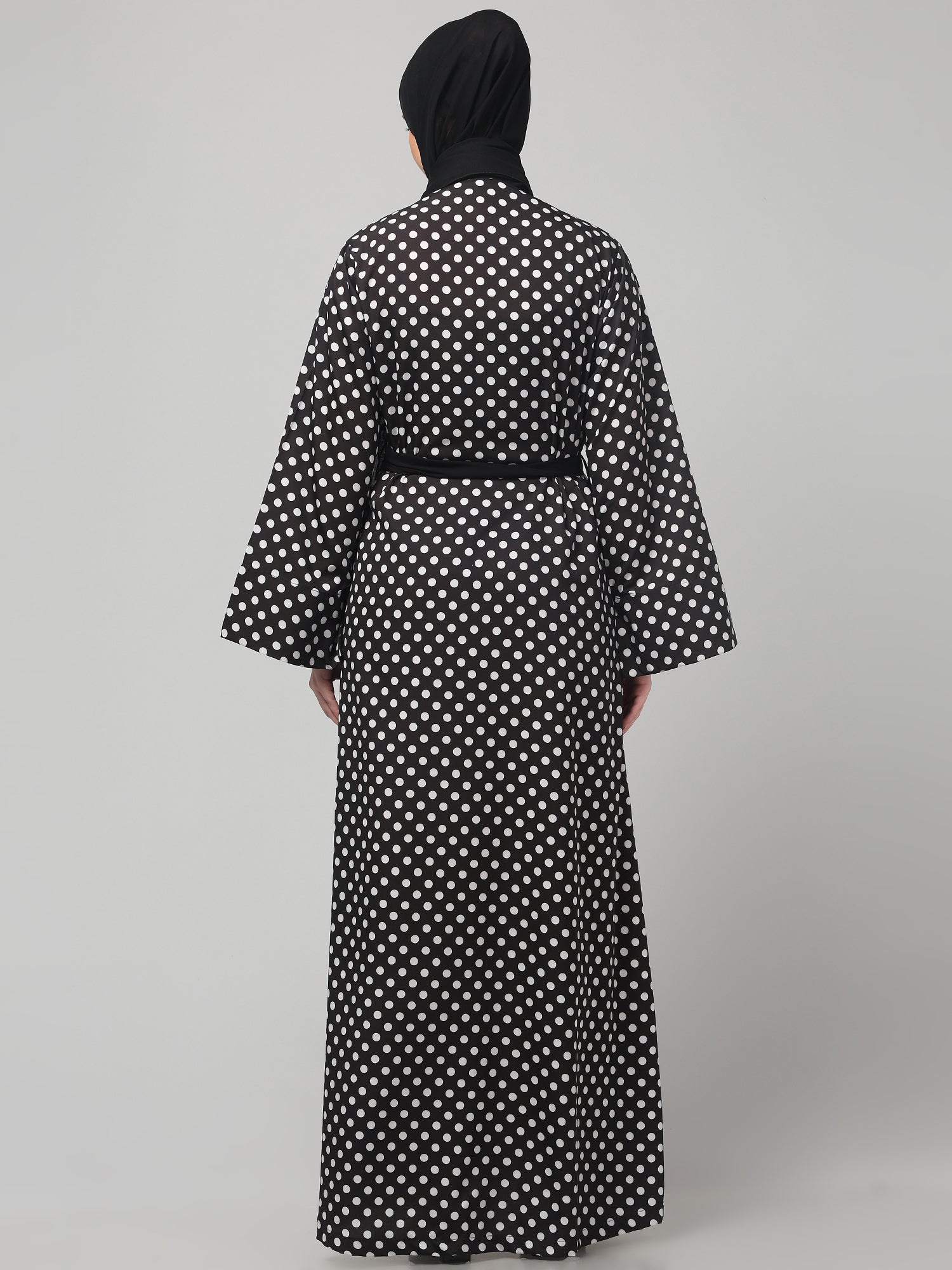 2-Piece Black Polka Printed Shrug Set for Women & Girls