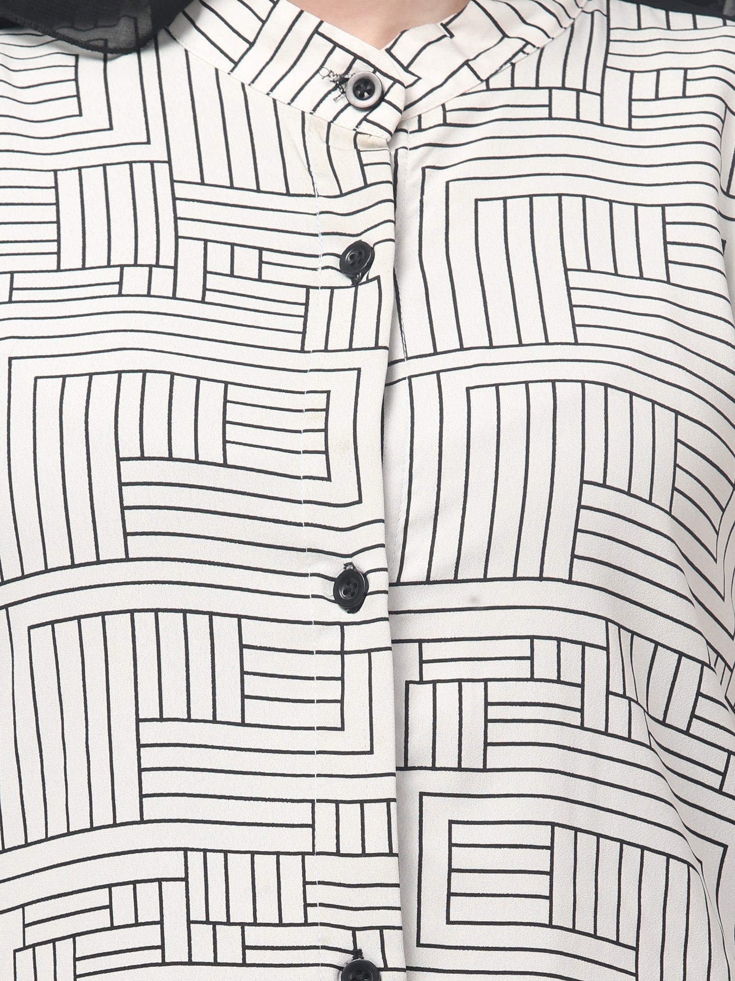 Front Open Black & White Women Abaya Burqa with Hijab