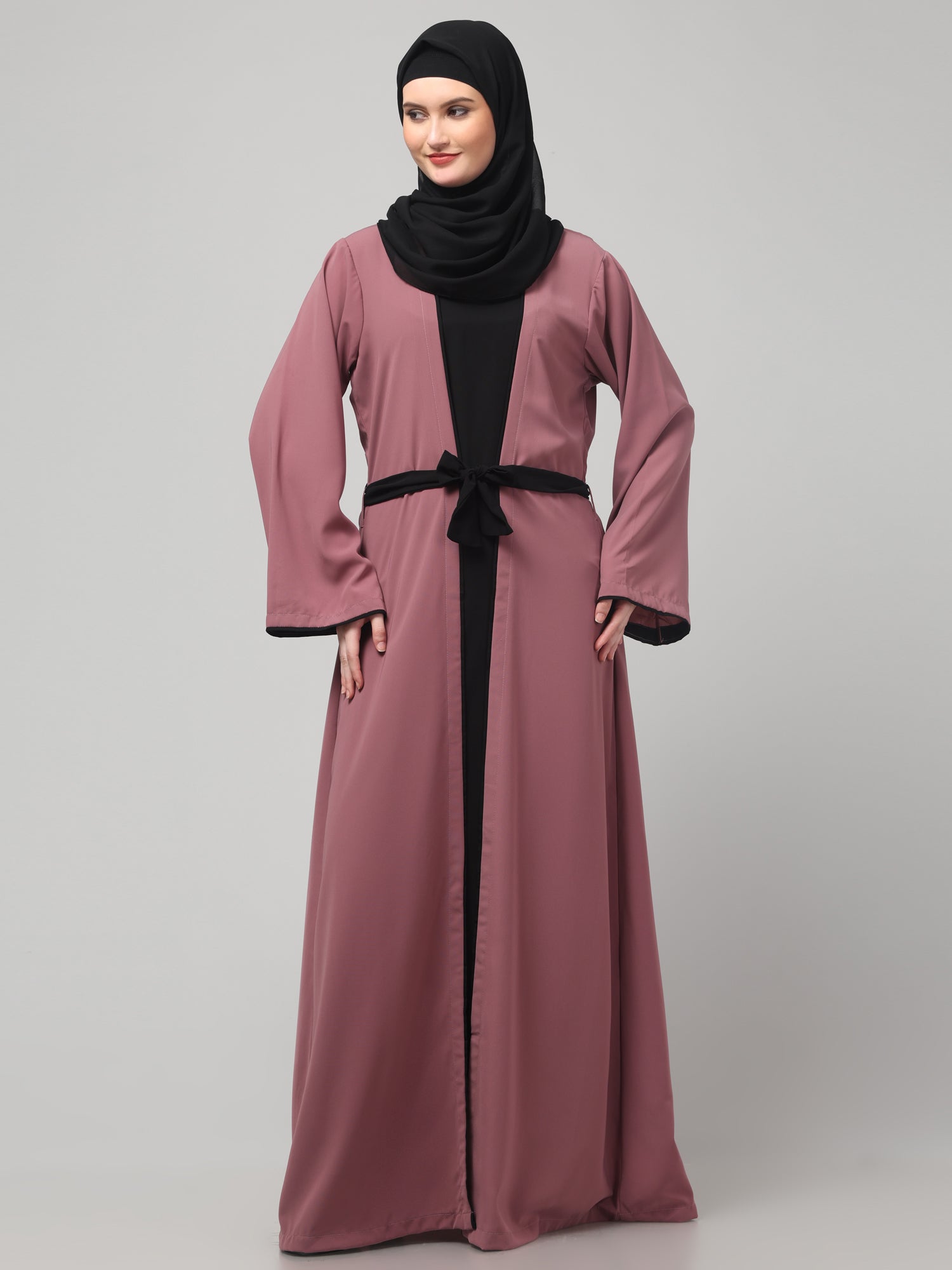 2-Piece Pink and Black Shrug Set for Women & Girls