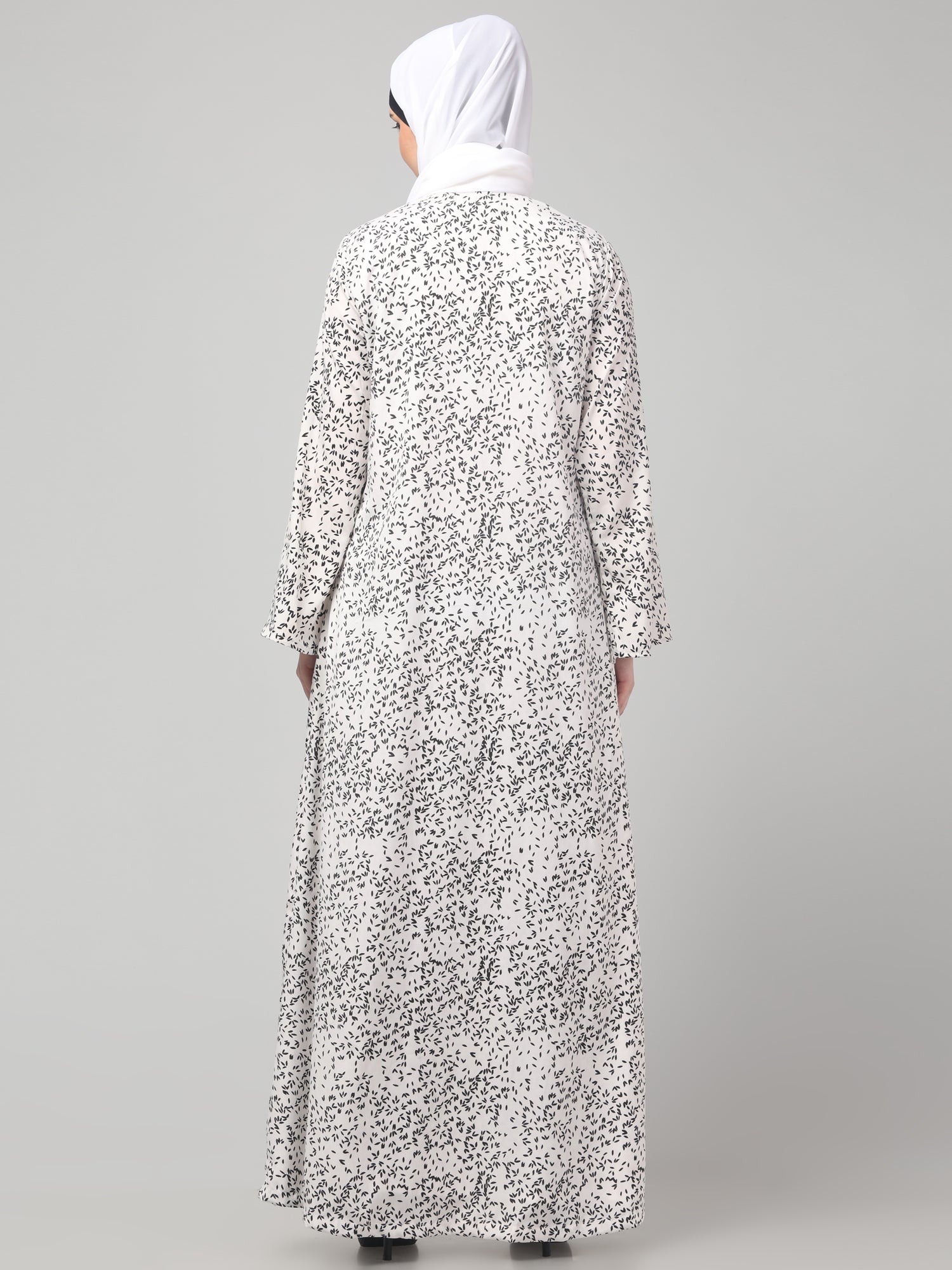 2-Piece White Floral Printed Shrug Set for Women