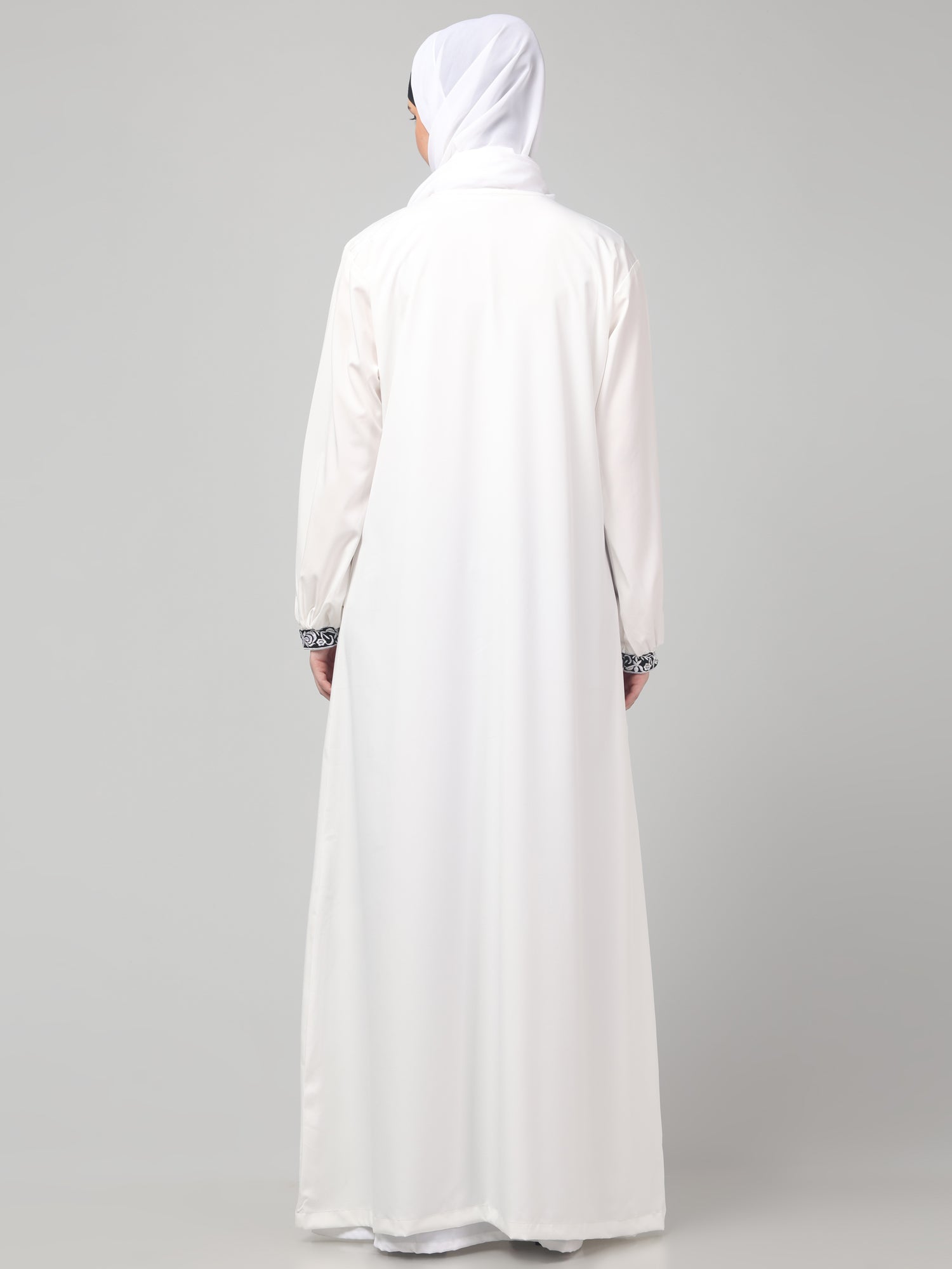 White Embroidered Abaya Dress for Women & Girls