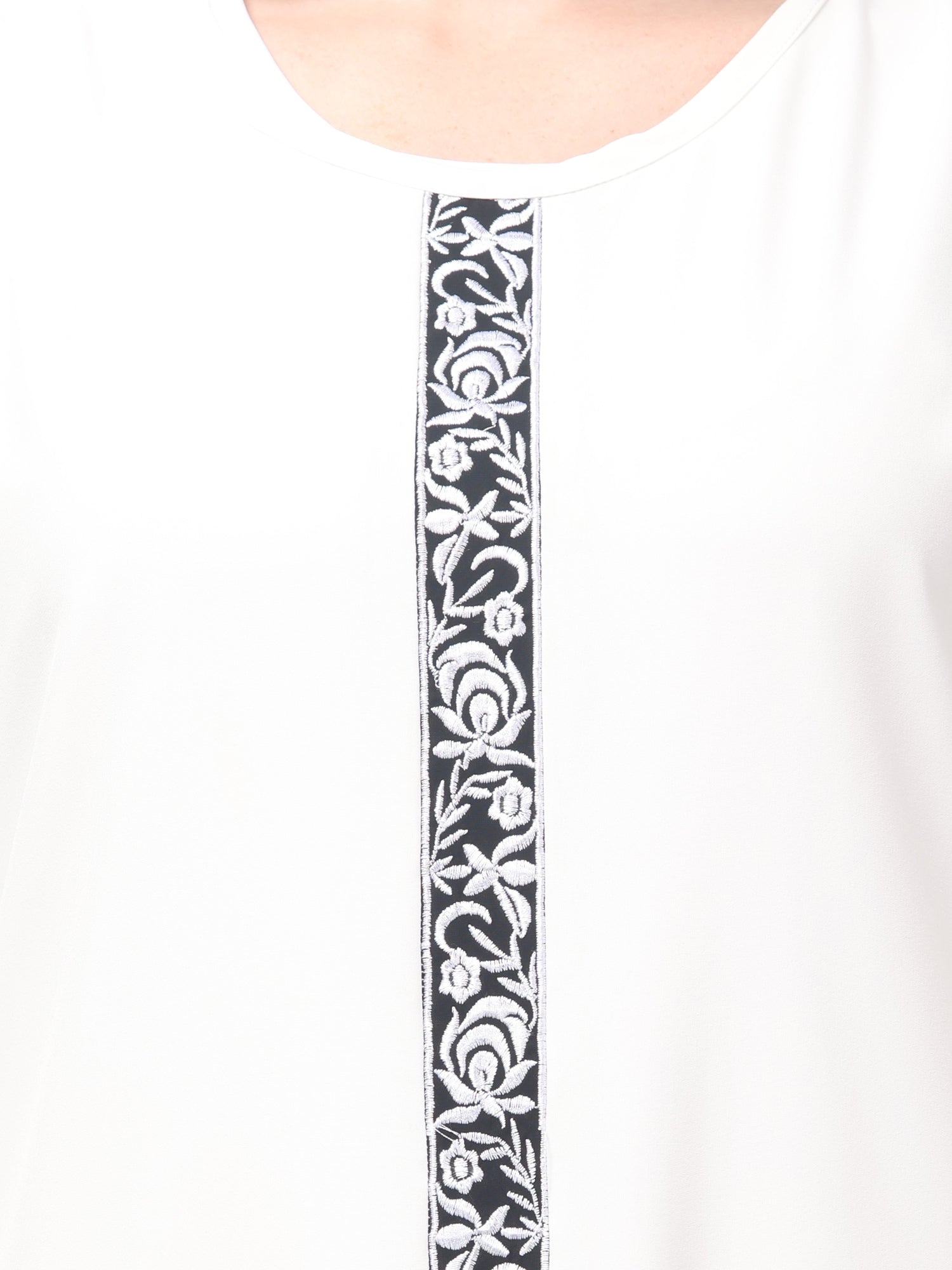 White Embroidered Abaya Dress for Women & Girls