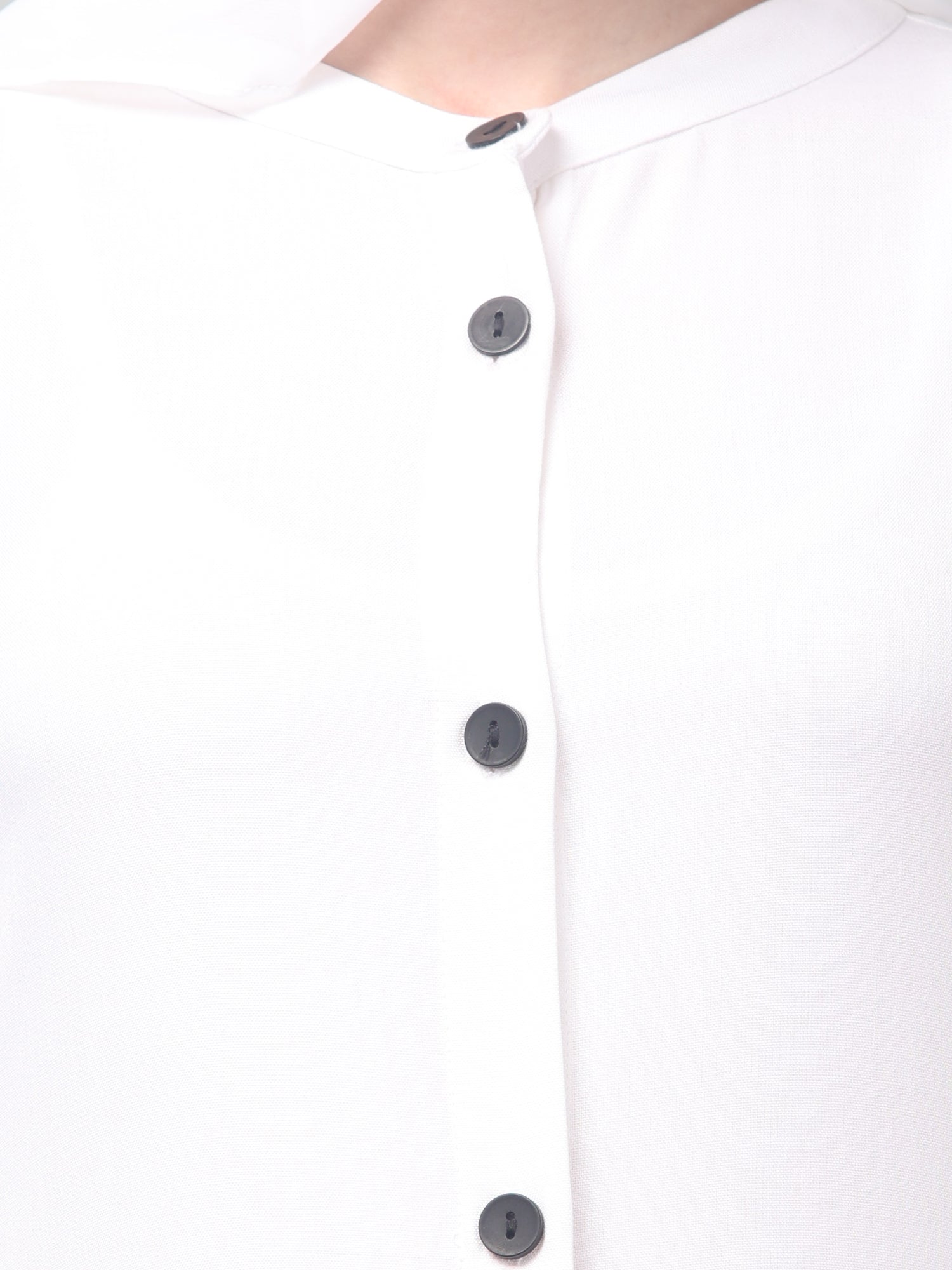 White Front-Open Rayon Women Abaya Burqa