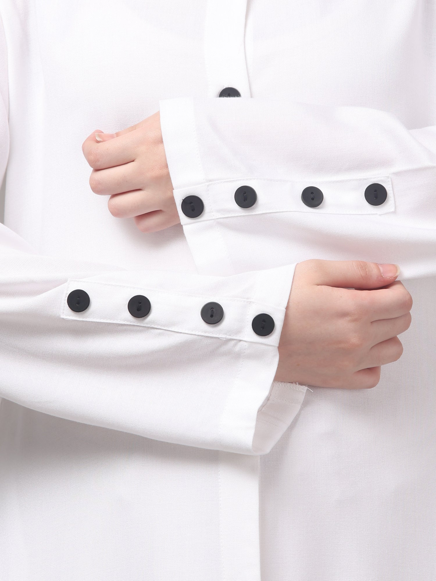 White Front-Open Rayon Women Abaya Burqa