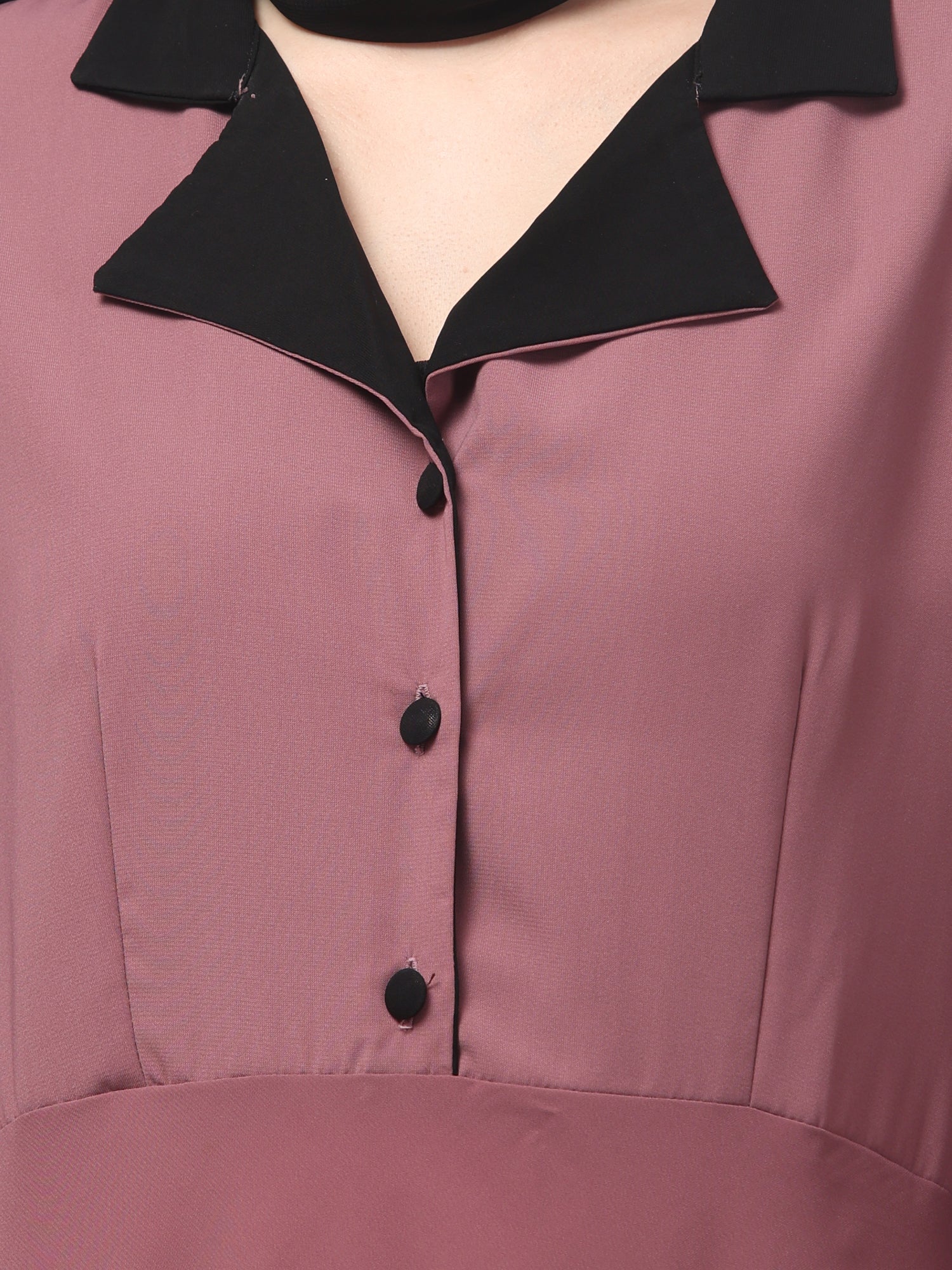 Pink Nida Matte Modest Coat Abaya Dress for Women