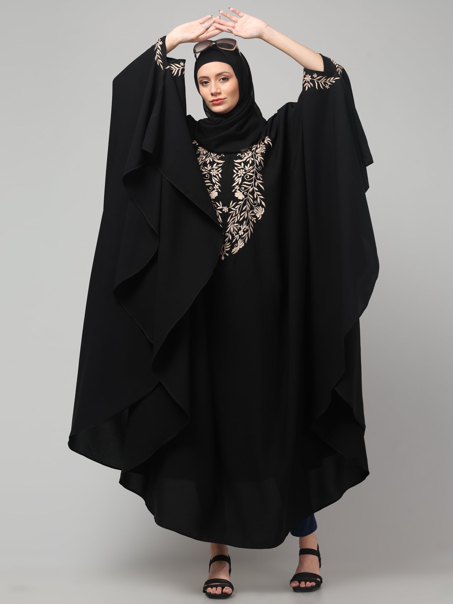 Free Size Irani Kaftan Abaya with Embroidery