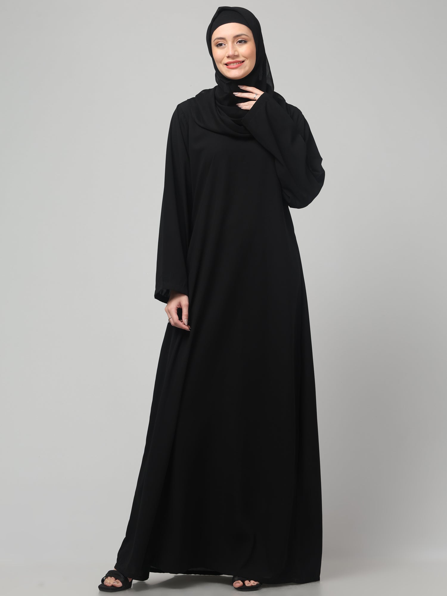 Black Full Sleeve Inner for Women with Matching Hijab