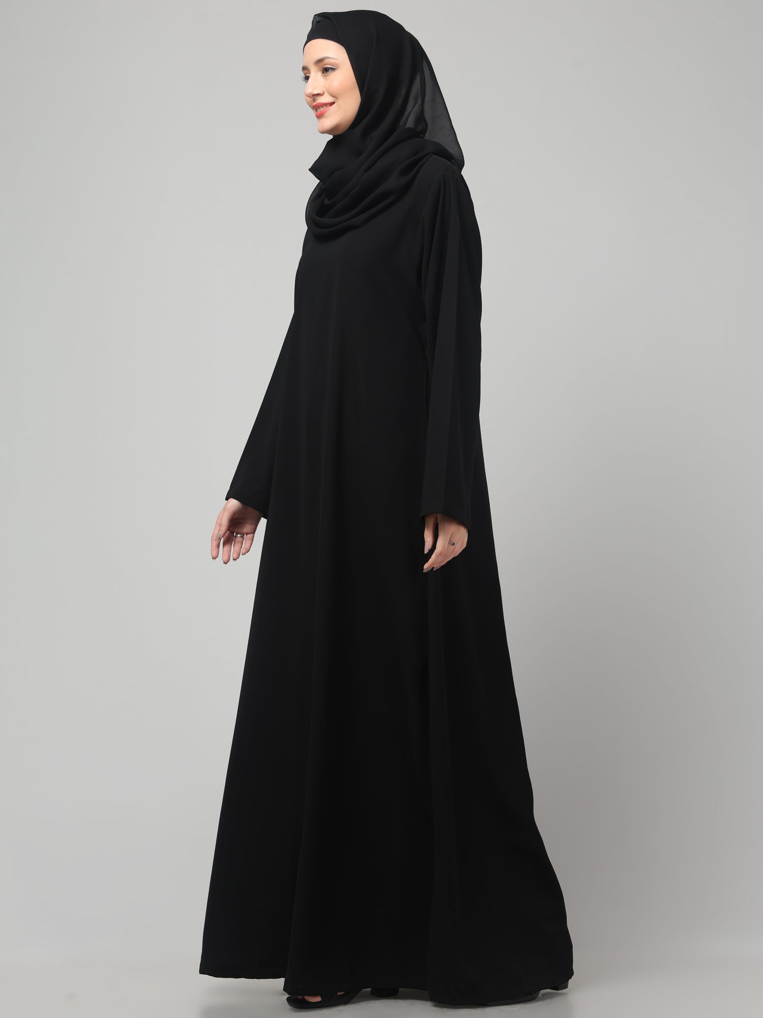 Black Full Sleeve Inner for Women with Matching Hijab