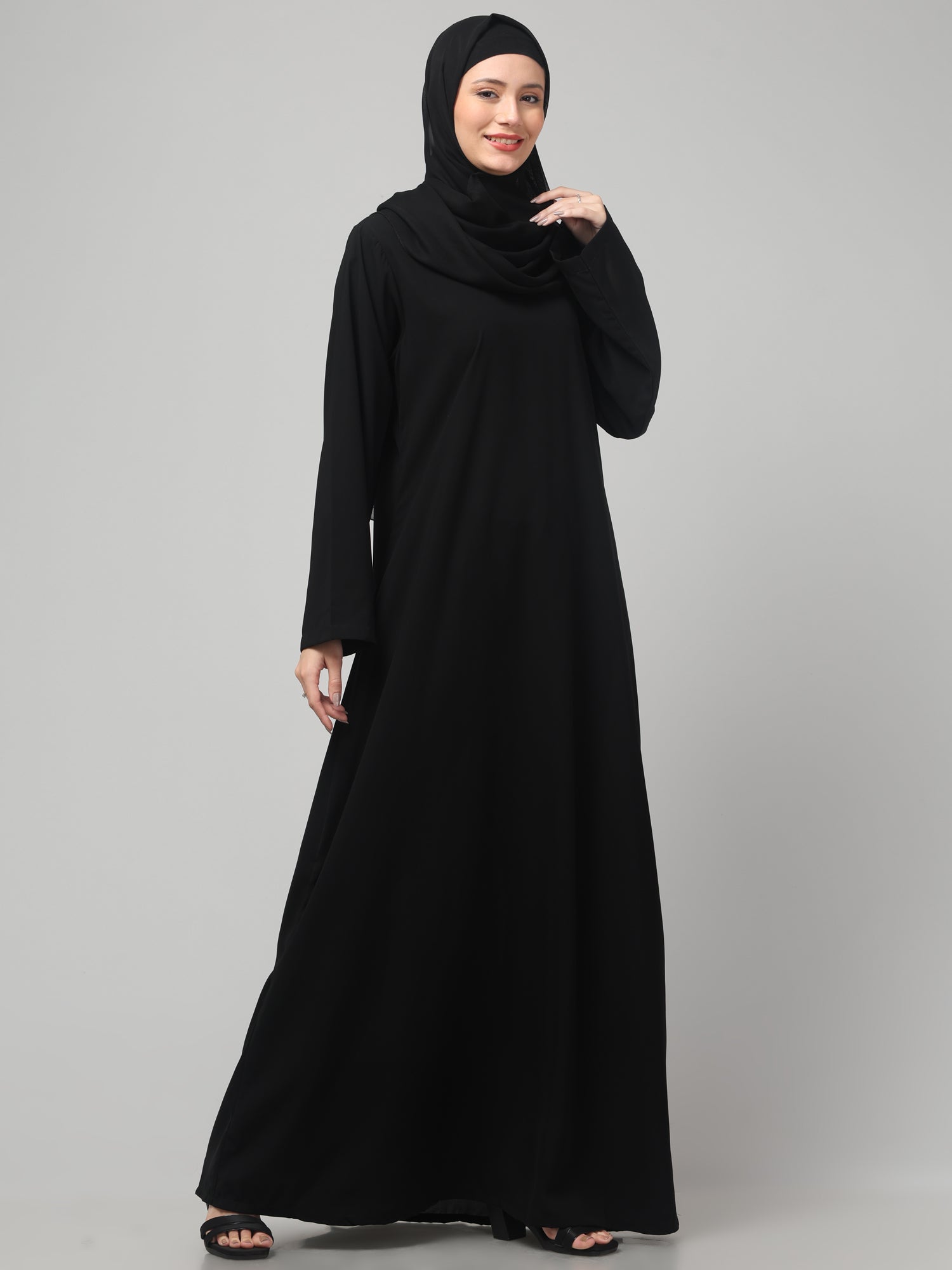 Black Full Sleeve Inner for Women with Matching Hijab