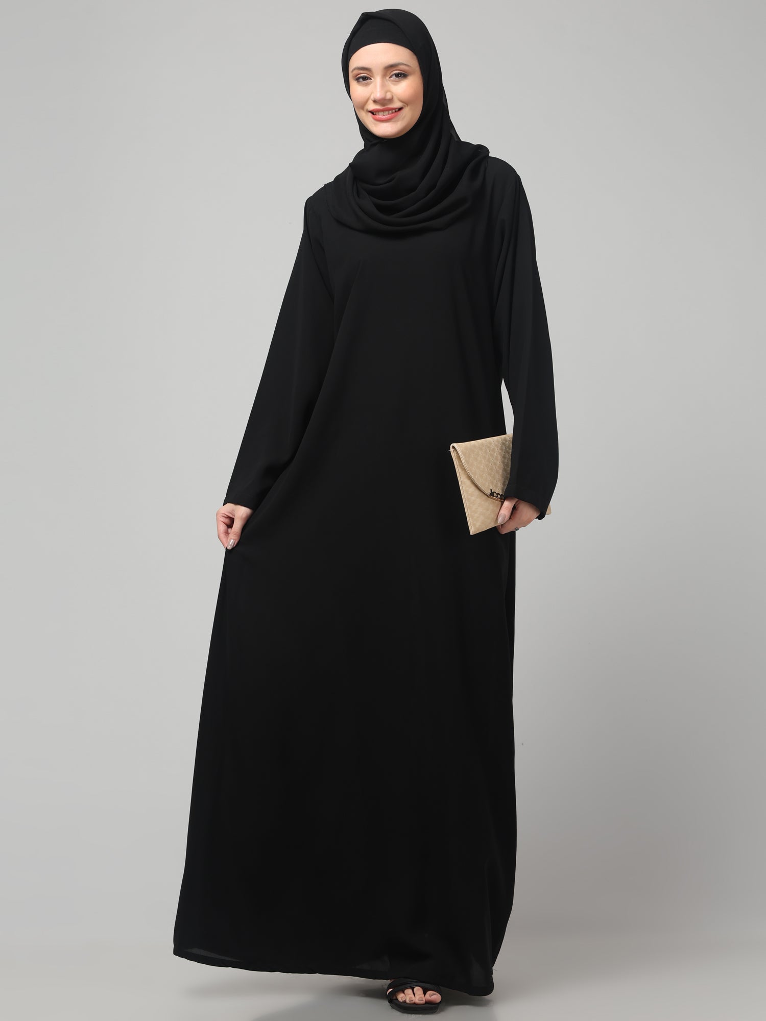 Black Full Sleeve Inner for Women with Matching Hijab