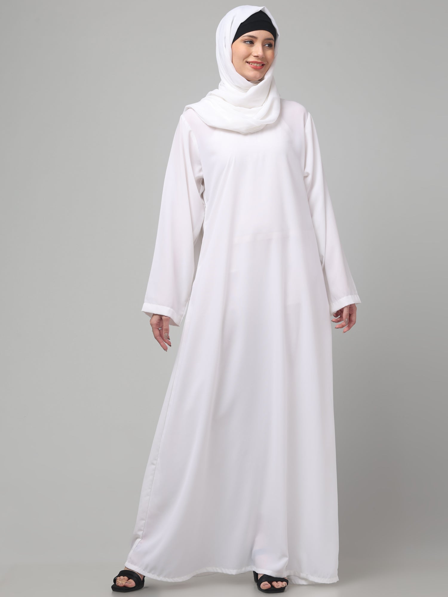 Plain White Full Sleeve Inner for Women with Matching Hijab