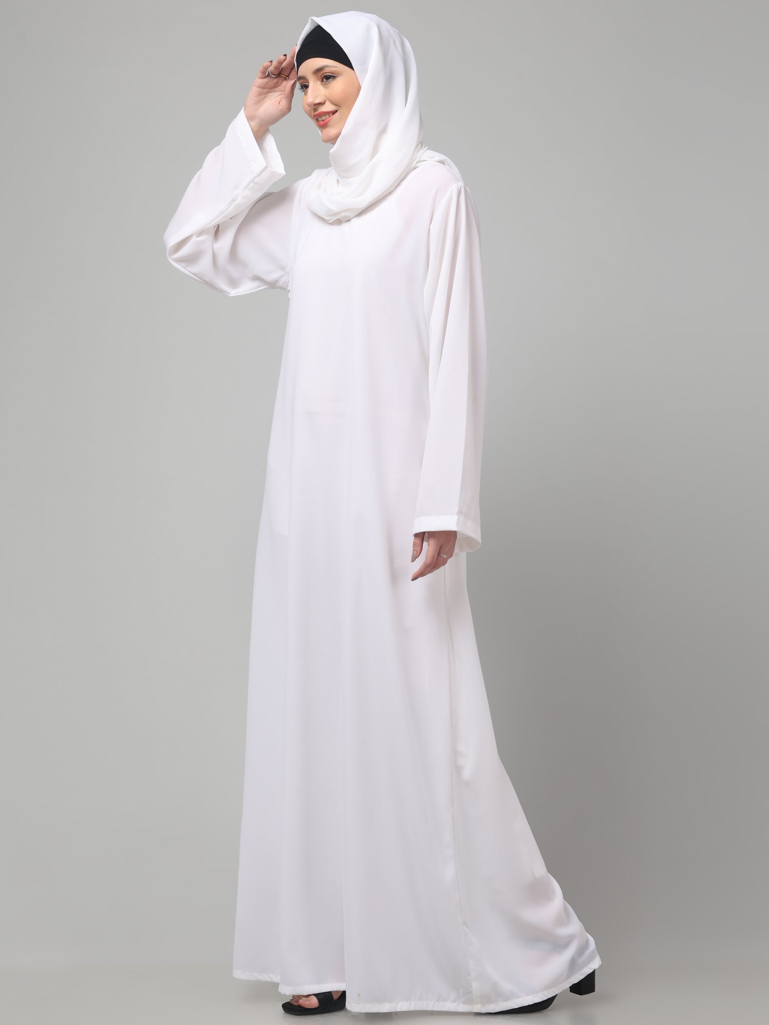 Plain White Full Sleeve Inner for Women with Matching Hijab