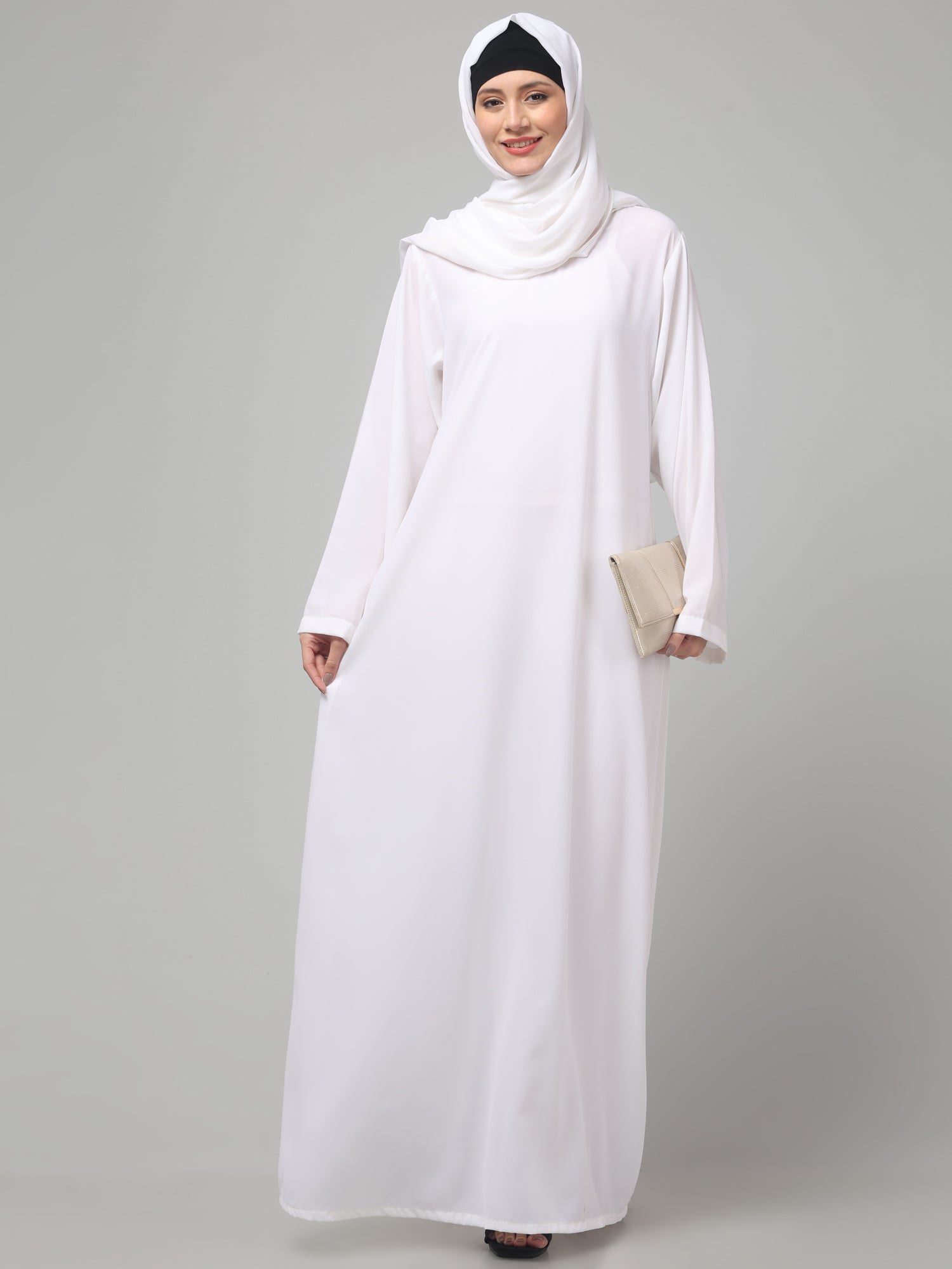 Plain White Full Sleeve Inner for Women with Matching Hijab